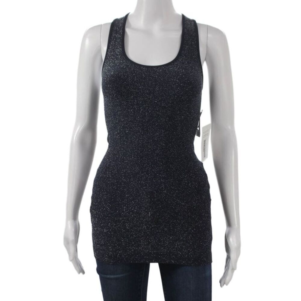 Phat Buddha Womens Basic Scoop Neck Sleeveless Nylon Tank Blue Size One Size